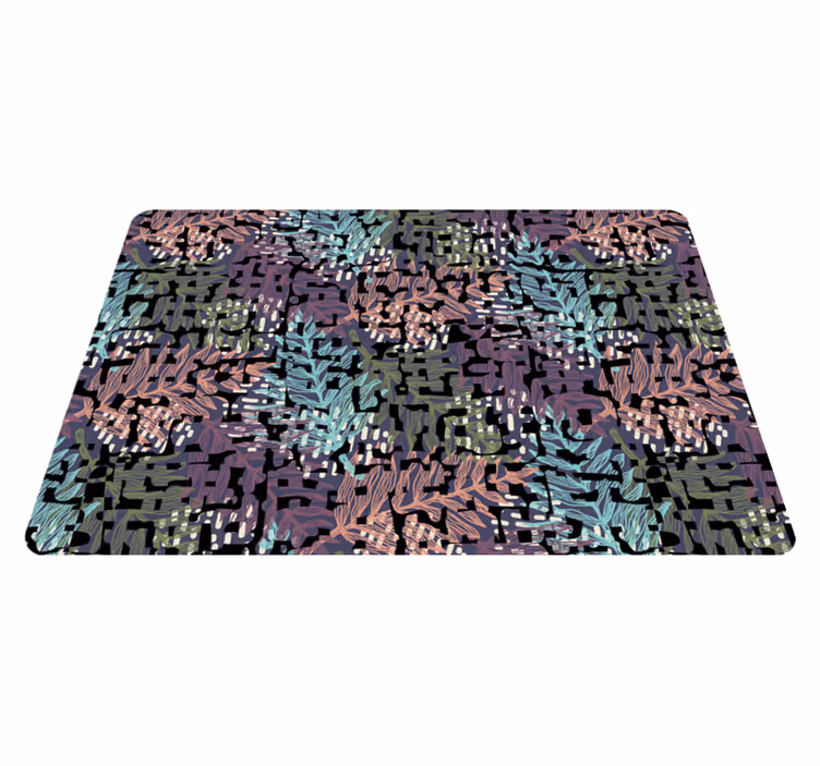 Tapis vinyle salle à manger fleurs colorées éclatantes - TenStickers