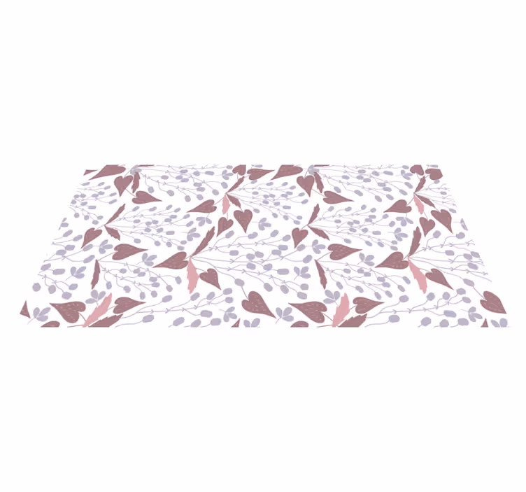 Tapis vinyle plantes motif fleurs vintage pastel - TenStickers