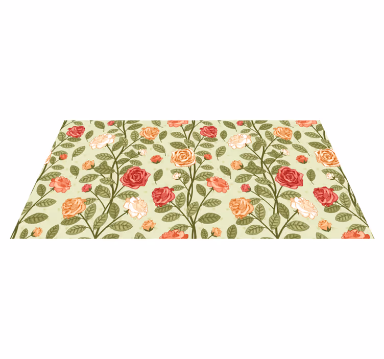 Tapis vinyle plantes bouquet de roses vintage - TenStickers
