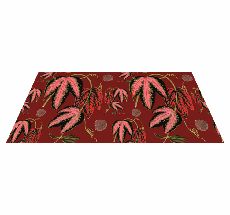 Tapis vinyle plantes rouge maranta couleurs chaudes - TenStickers