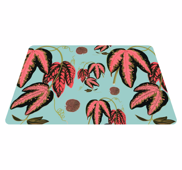 Tapis vinyle plantes maranta verte et rouge - TenStickers