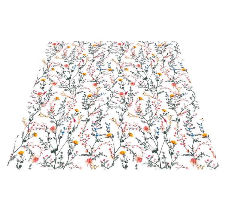 Tapis vinyle plantes fleurs de jardin minimalistes fines - TenStickers