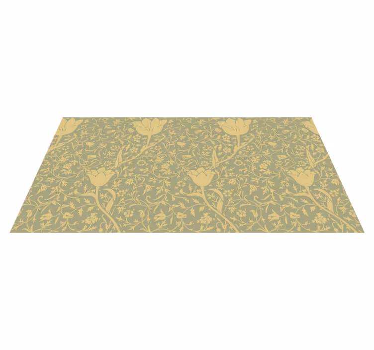 Tapis vinyle plantes style or et vert - TenStickers