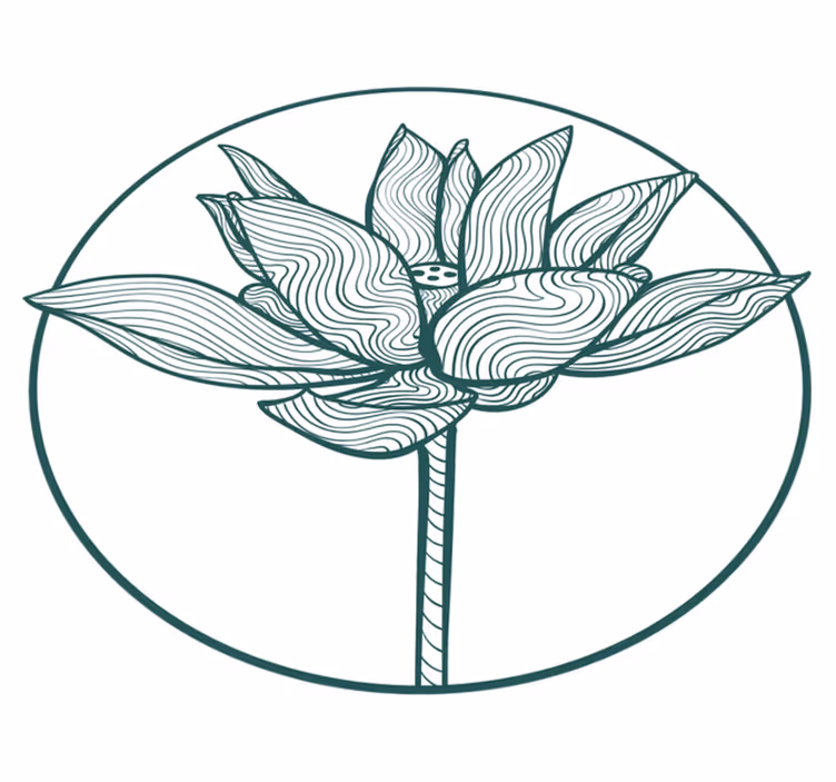 Tapis vinyle plantes illustration de fleur de lotus - TenStickers
