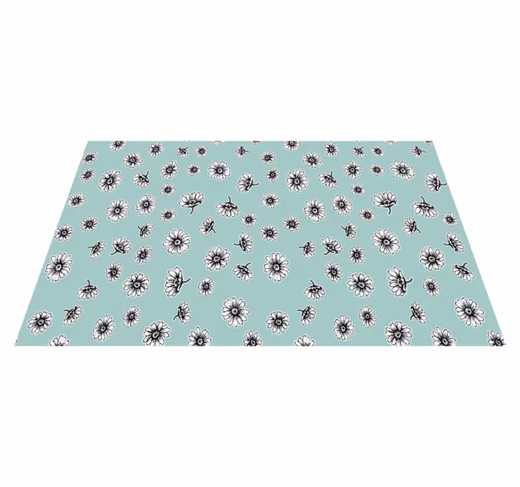 Tapis vinyle plantes motif mignon avec camomille blanche - TenStickers