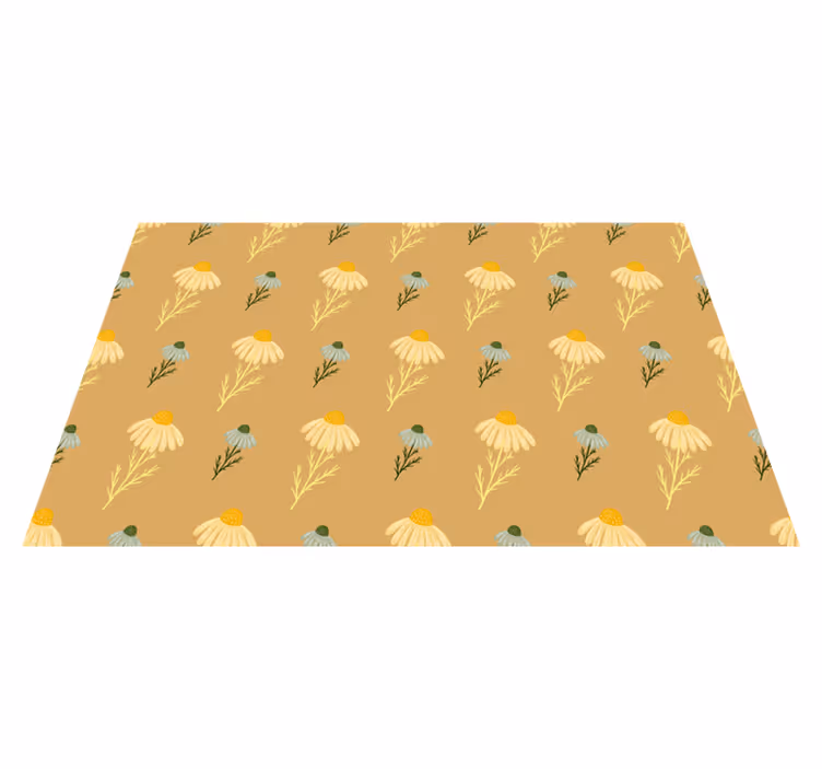 Tapis vinyle plantes motif fleurs de camomille naturel - TenStickers