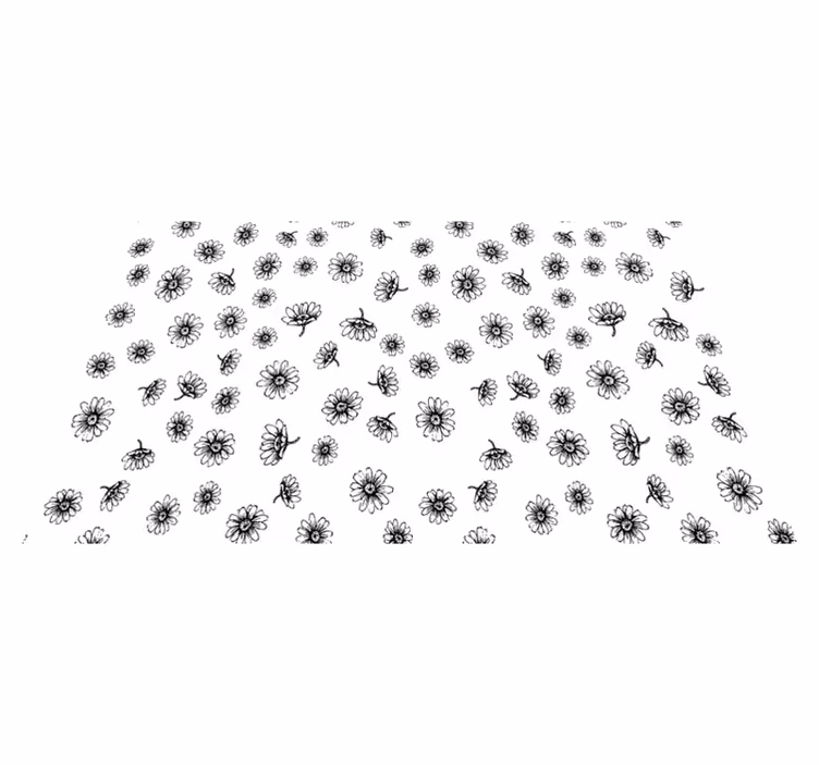 Tapis vinyle plantes fleurs marguerites en contour - TenStickers