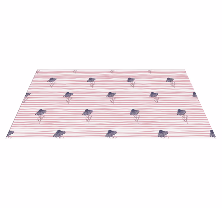 Tapis vinyle plantes motif fleurs marguerites violettes - TenStickers