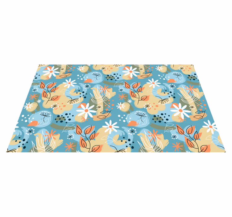 Tapis vinyle plantes fond floral abstrait plat - TenStickers