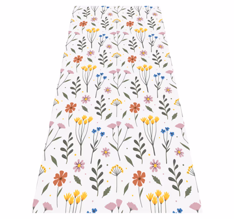 Tapis vinyle plantes motif fleurs multicolores - TenStickers