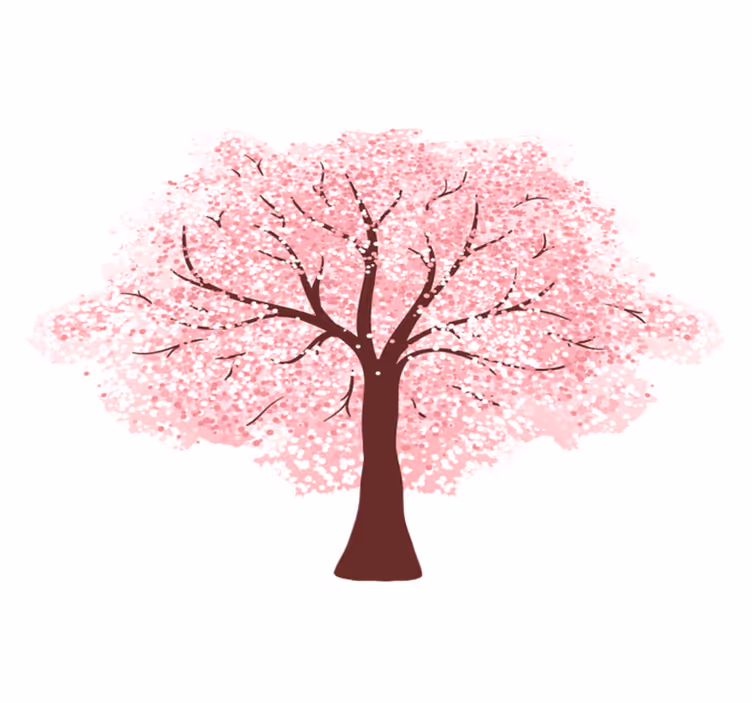 Tapis vinyle plantes cerisier en fleurs - TenStickers