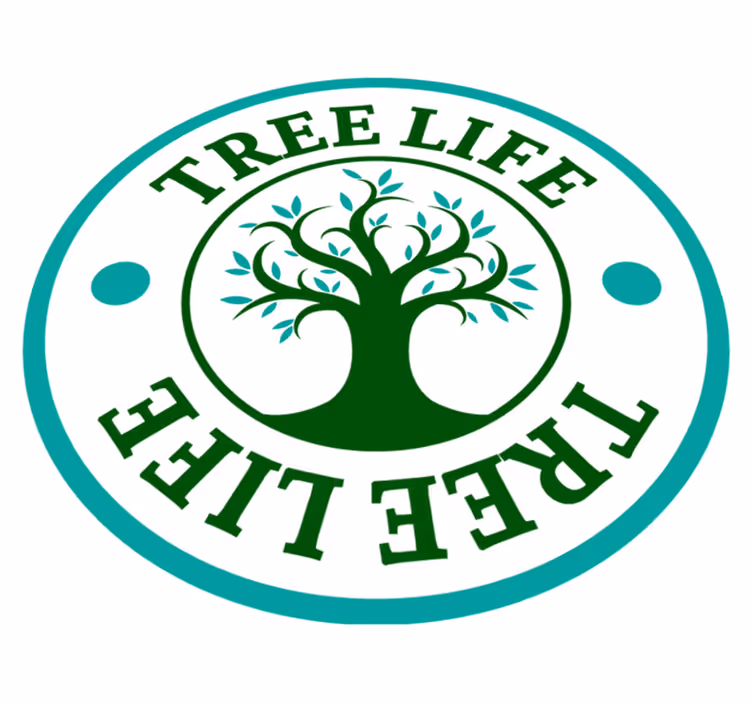 Tapis vinyle plantes logo arbre de vie vert - TenStickers