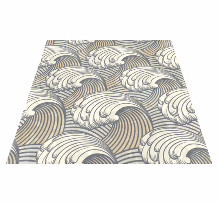 Tapis vinyle salle à manger vagues vintage - TenStickers