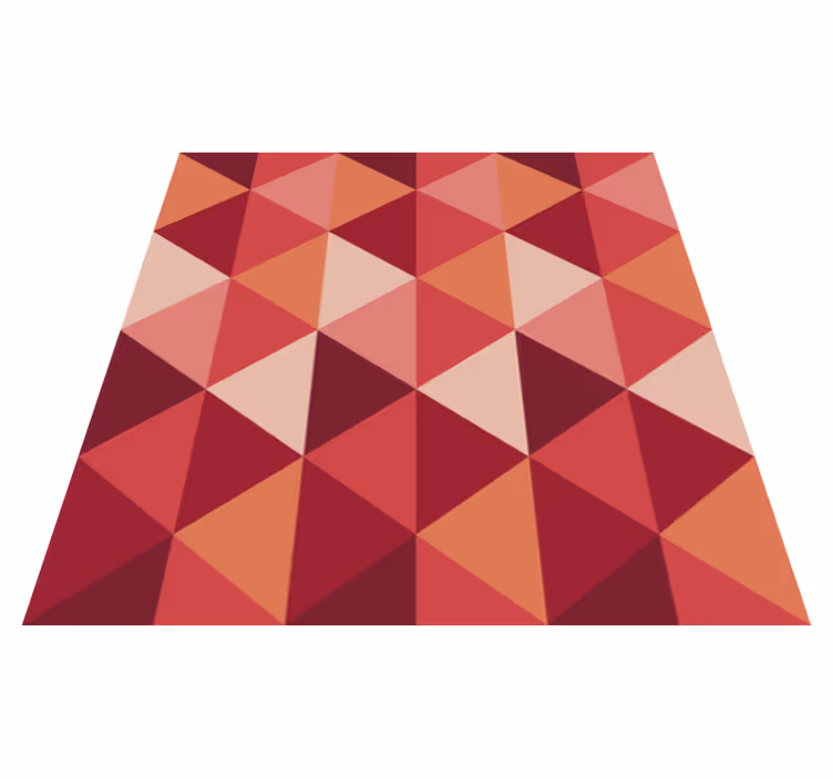 Tapis vinyle salle à manger triangles rouges et roses - TenStickers