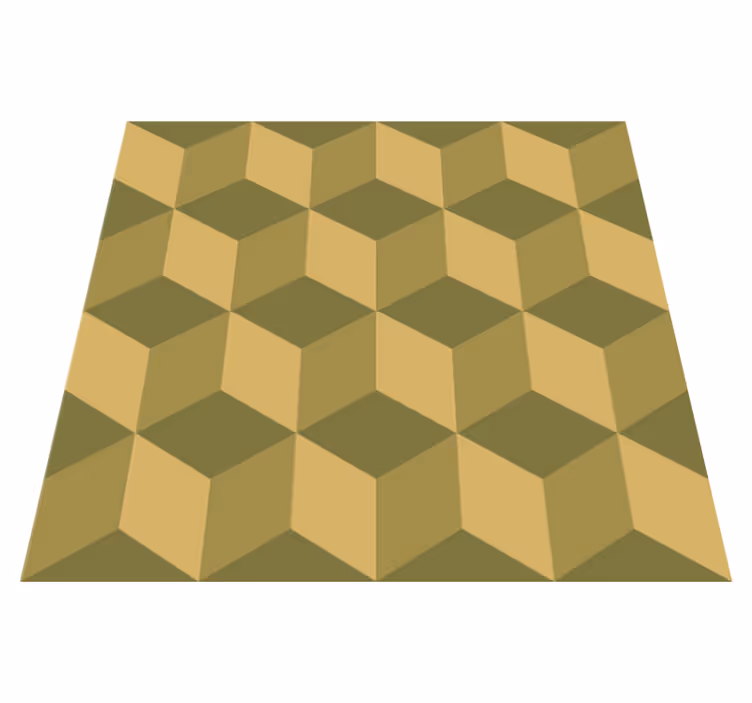 Tapis vinyle salle à manger cubes 3d beiges - TenStickers