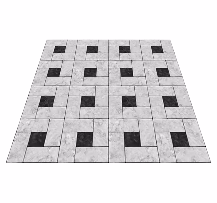 Tapis vinyle salle à manger carreaux pierre grise - TenStickers