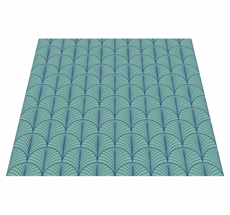 Tapis vinyle salle à manger vert bleu - TenStickers