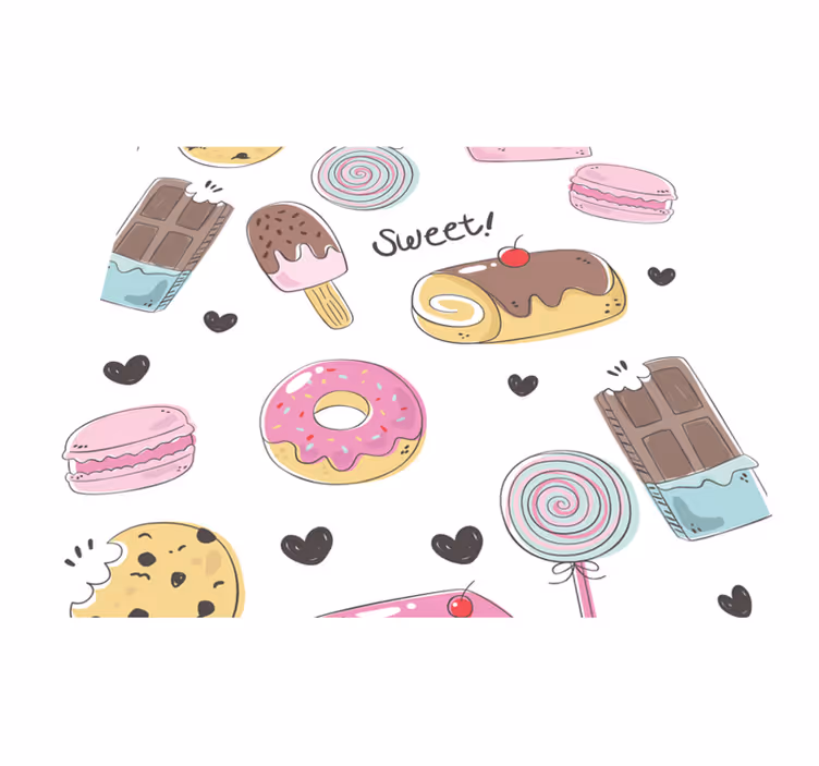 Tapis vinyle cuisine délices sucrés - TenStickers