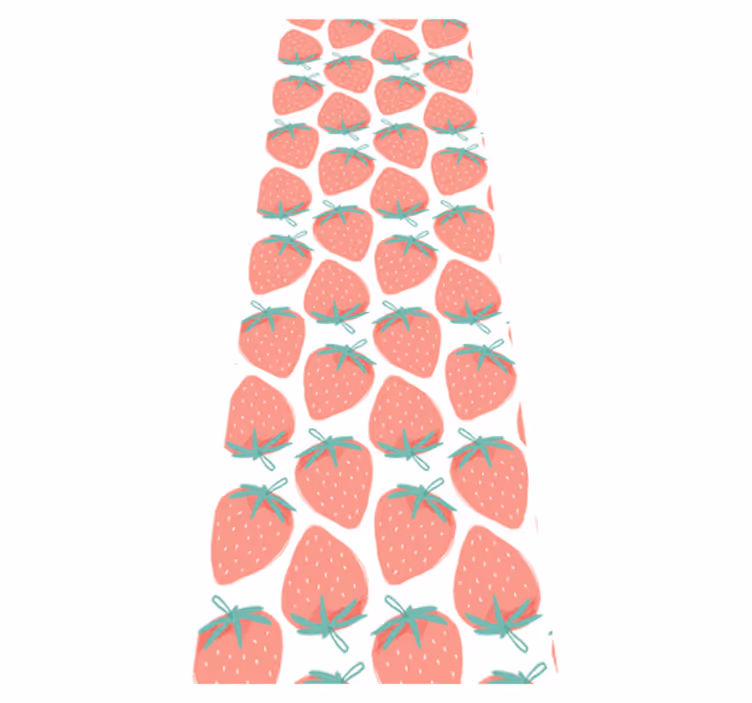 Tapis vinyle cuisine motif fraises pastel sans fin - TenStickers