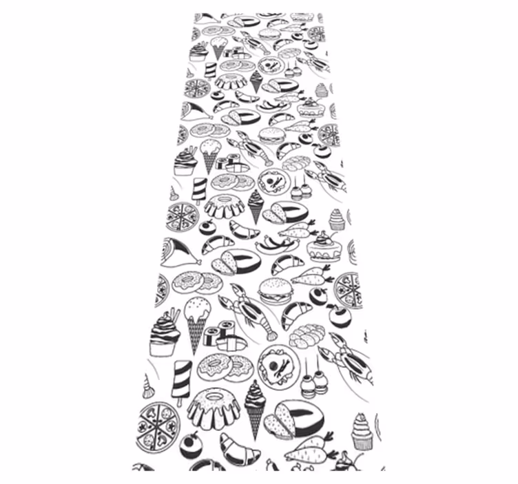 Tapis vinyle cuisine motifs de doodles alimentaires - TenStickers