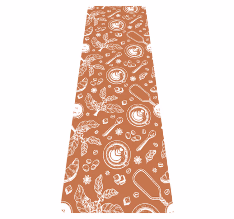 Tapis vinyle cuisine motif café sans couture - TenStickers