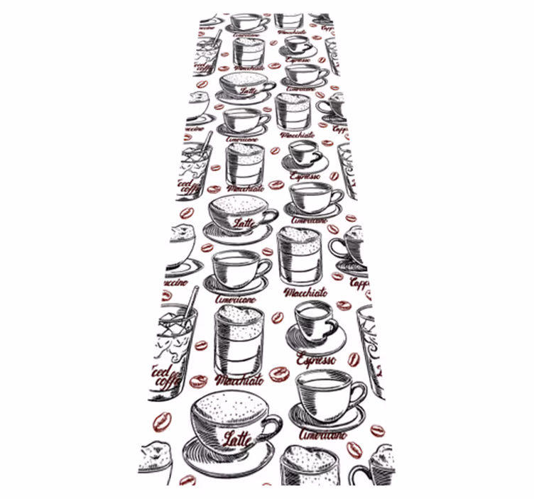 Tapis vinyle cuisine motif café - TenStickers