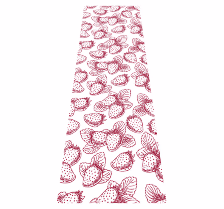 Tapis vinyle cuisine motif fraises mignon et sans fin - TenStickers