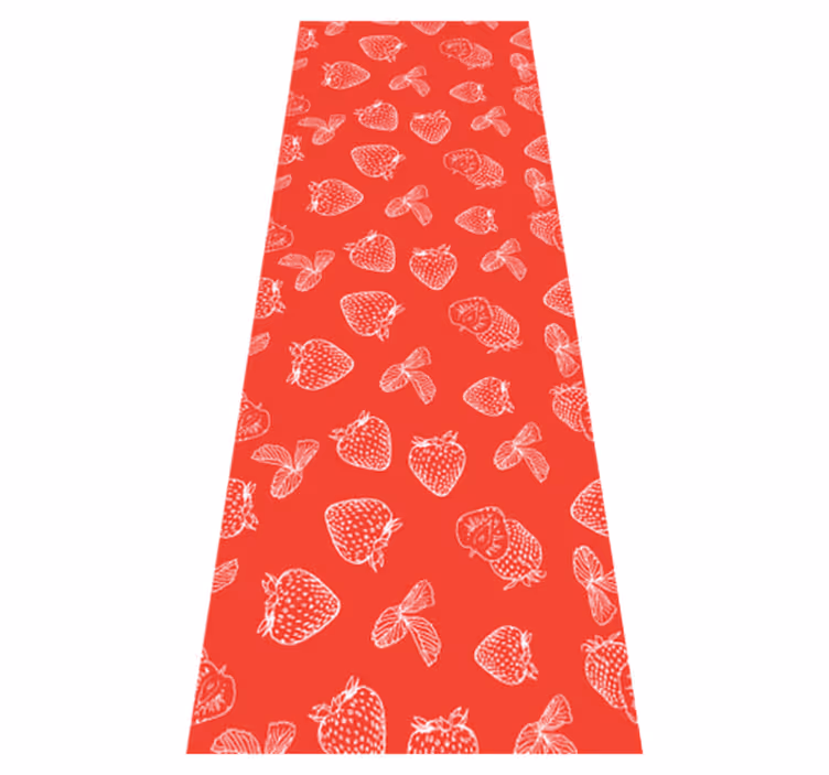 Tapis vinyle cuisine motif fraises sans couture - TenStickers