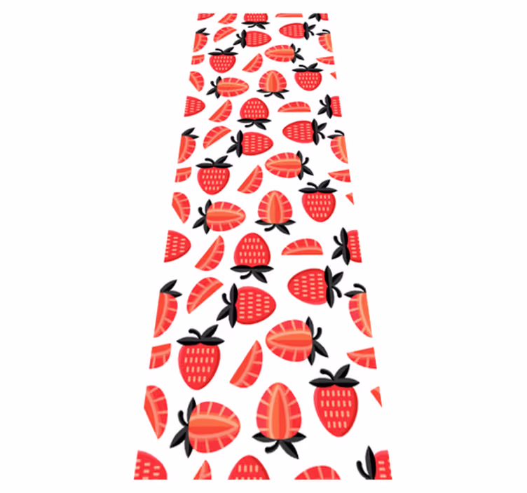 Tapis vinyle cuisine motif fraises rouges réalistes - TenStickers