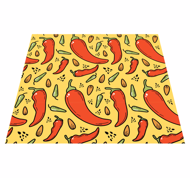 Tapis vinyle cuisine piments rouges et verts - TenStickers