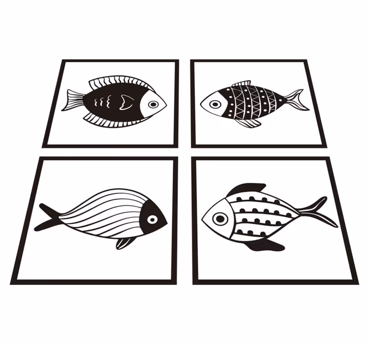 Tapis vinyle salle de bain motifs poissons magnifiques - TenStickers