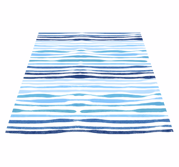 Tapis vinyle salle de bain rayures verticales bleues - TenStickers