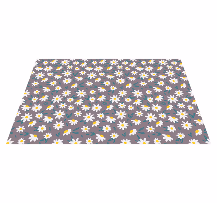 Tapis vinyle plantes motif marguerites mignon - TenStickers