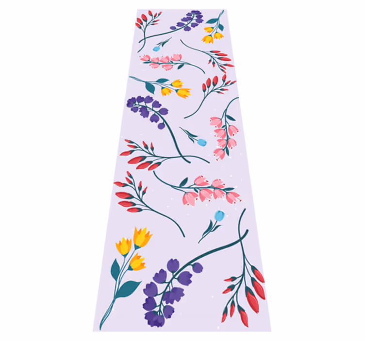 Tapis vinyle plantes fleurs botaniques minimalistes - TenStickers