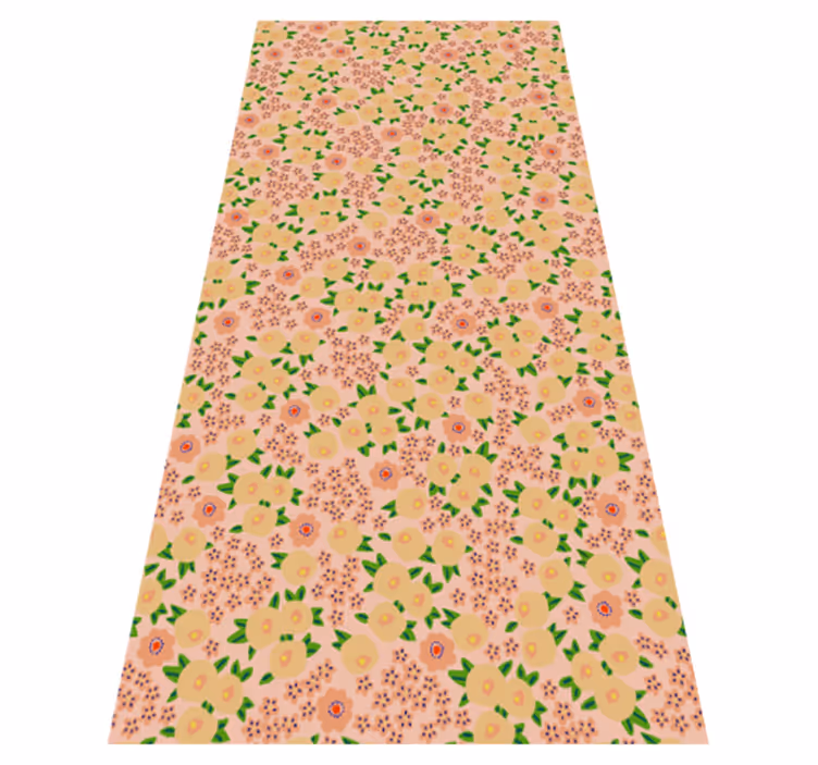 Tapis vinyle plantes motif floral original pêche - TenStickers