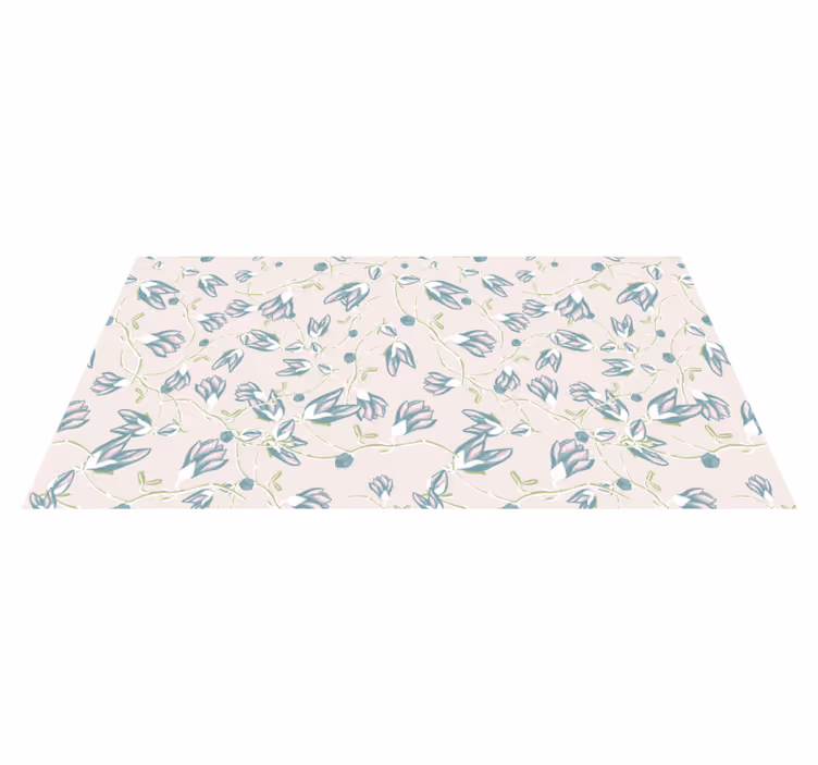 Tapis vinyle plantes motif feuilles et fleurs - TenStickers