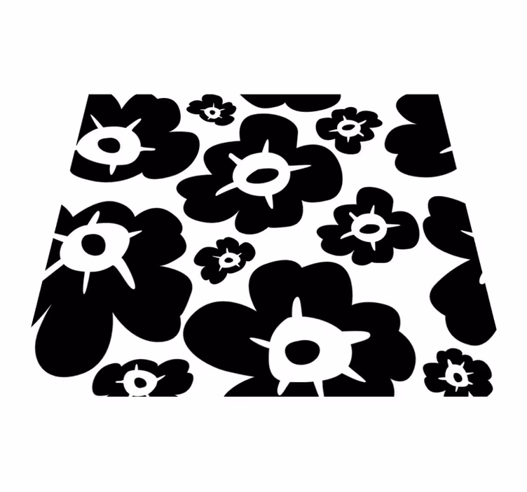 Tapis vinyle plantes coquelicot noir - TenStickers