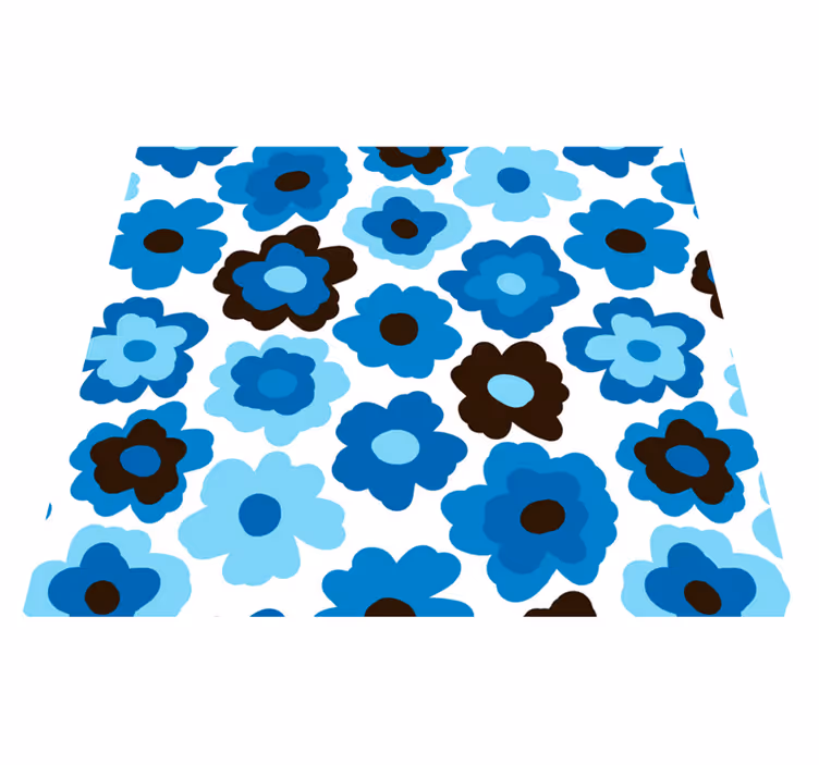Tapis vinyle plantes coquelicot bleu - TenStickers