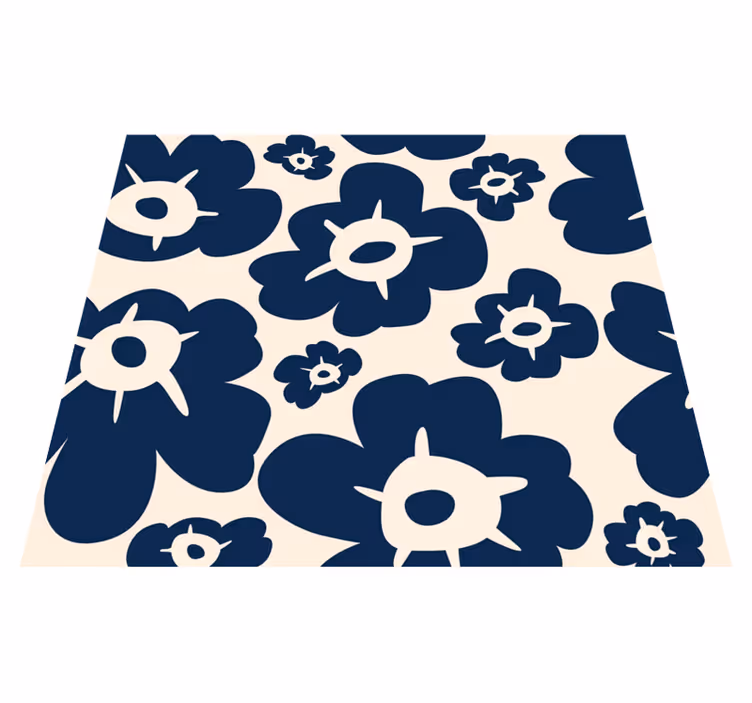 Tapis vinyle plantes coquelicot bleu foncé - TenStickers