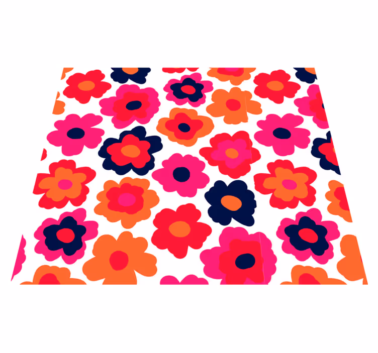 Tapis vinyle plantes coquelicot rouge - TenStickers