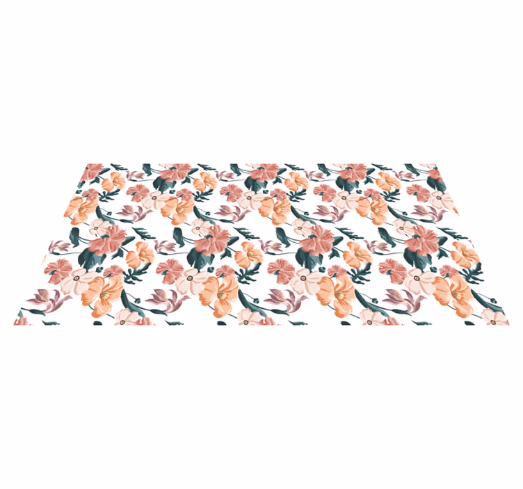 Tapis vinyle plantes motif fleuri en arrangement - TenStickers