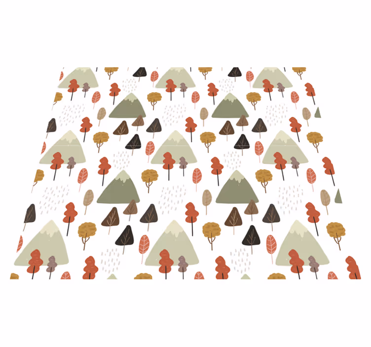 Tapis vinyle plantes motifs d'arbres fantaisistes - TenStickers
