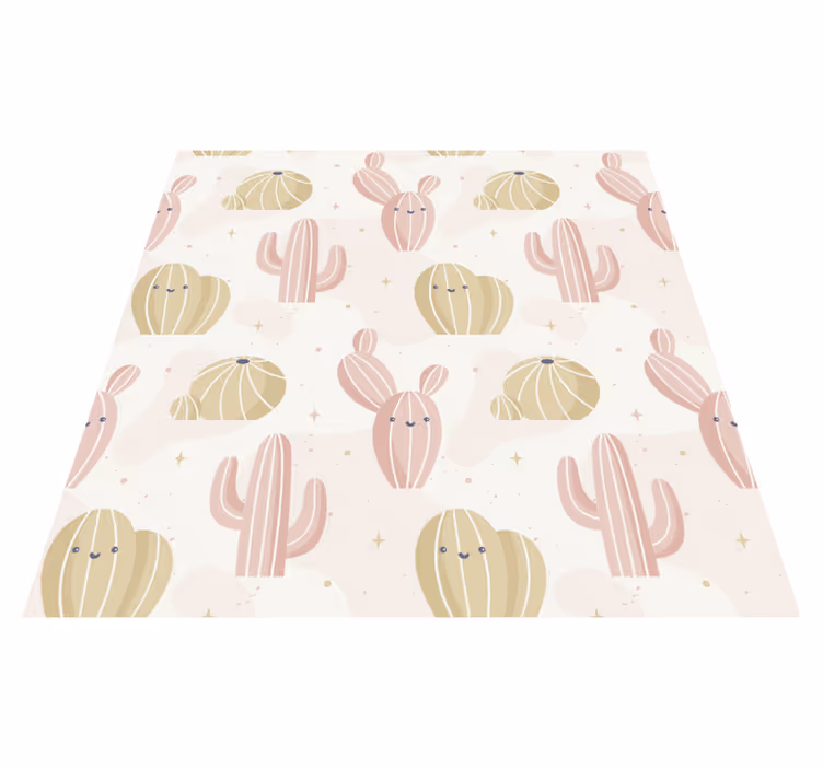 Tapis vinyle plantes motif cactus mignon - TenStickers
