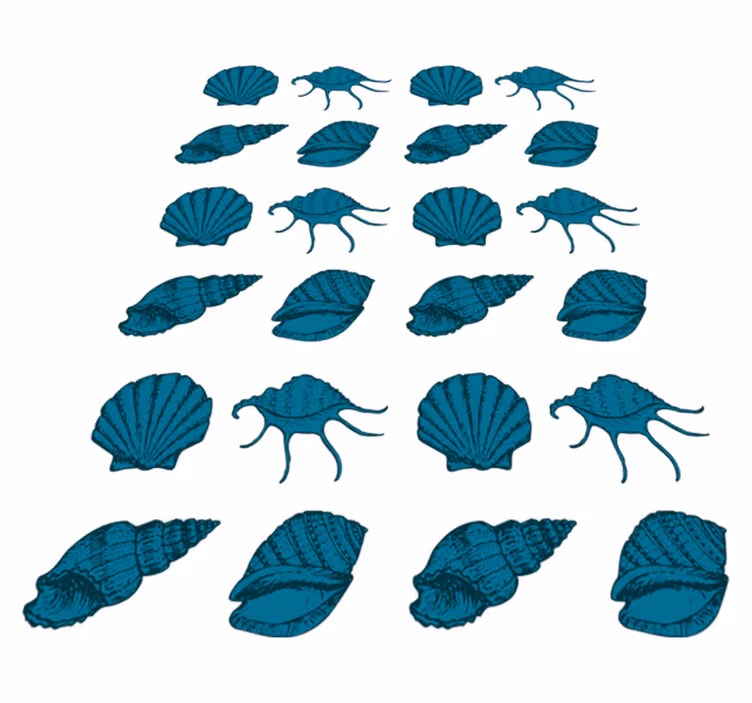 Tapis vinyle plantes motifs coquillages décoratifs - TenStickers