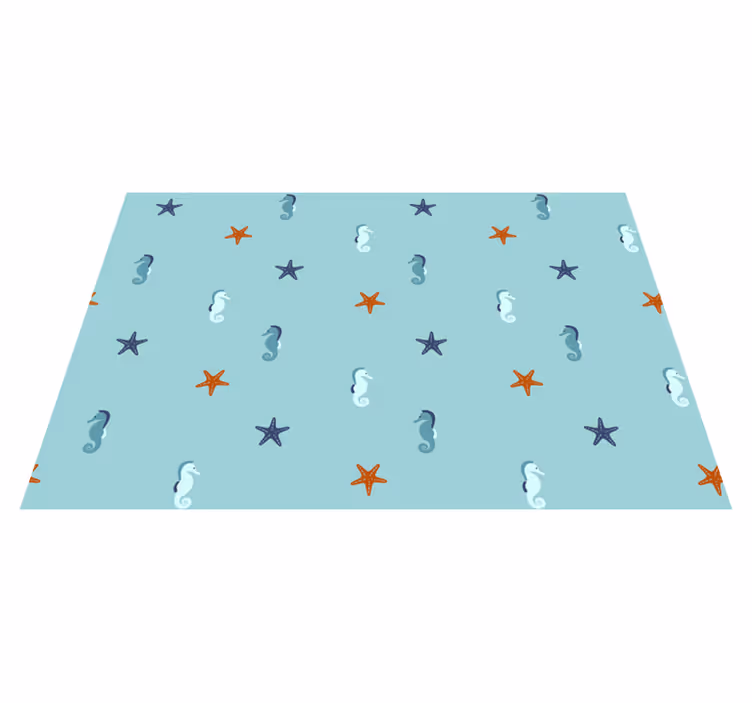 Tapis vinyle plantes motif hippocampe étoile - TenStickers