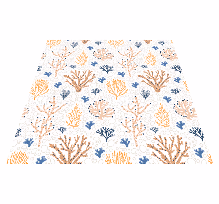 Tapis vinyle plantes motif corail élégant - TenStickers