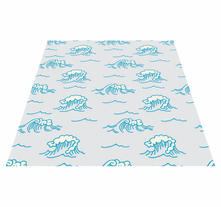 Tapis vinyle plantes design motifs vagues - TenStickers