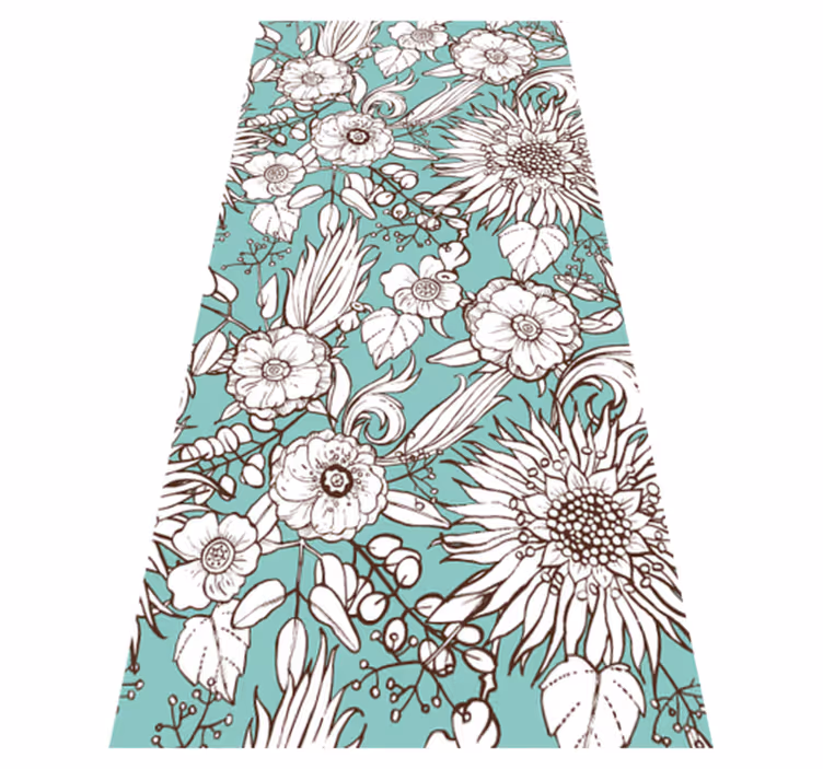 Tapis vinyle plantes motif floral - TenStickers