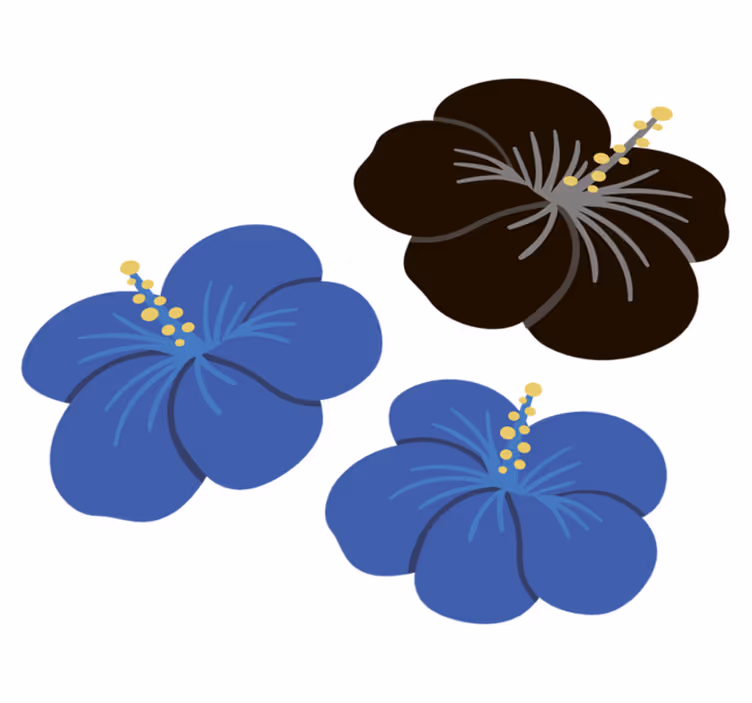 Tapis vinyle plantes arrangement floral hibiscus - TenStickers