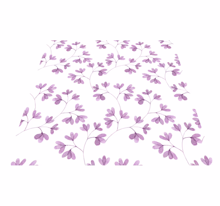 Tapis vinyle plantes motif floral violet - TenStickers